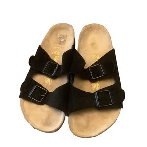 🖤 Birkenstock Arizona Suede Leather Sandals – Black – Size 38 (L7/M6)